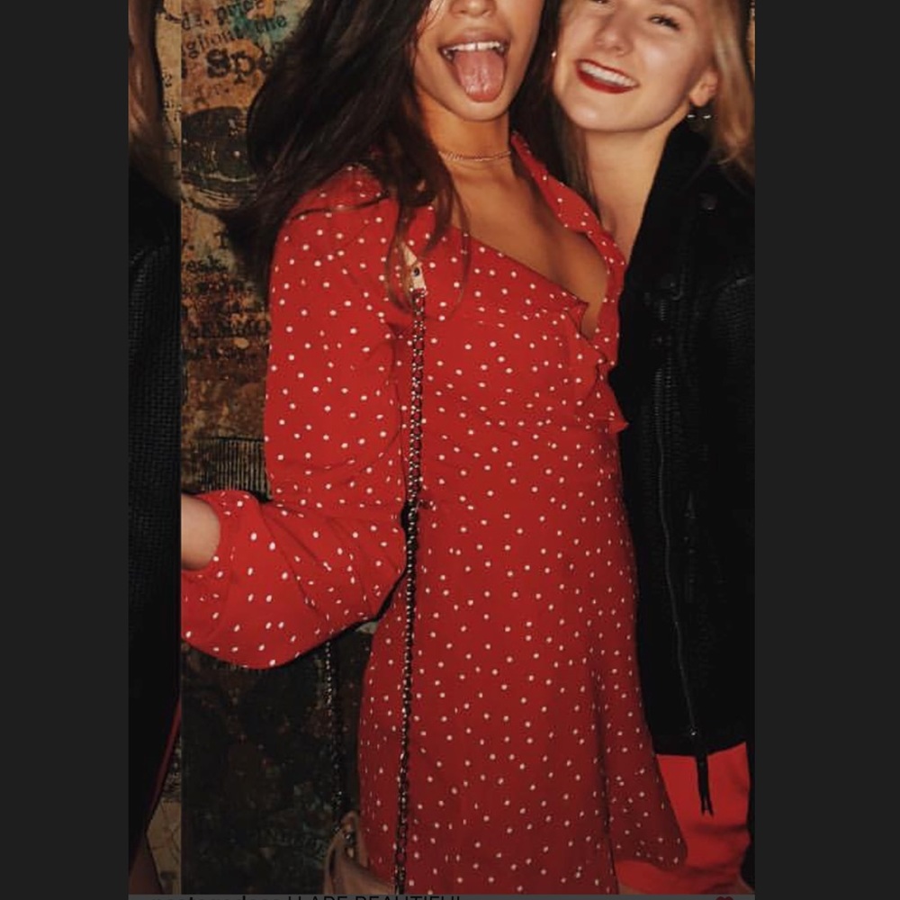 Red Polka Dot Wrap Dress